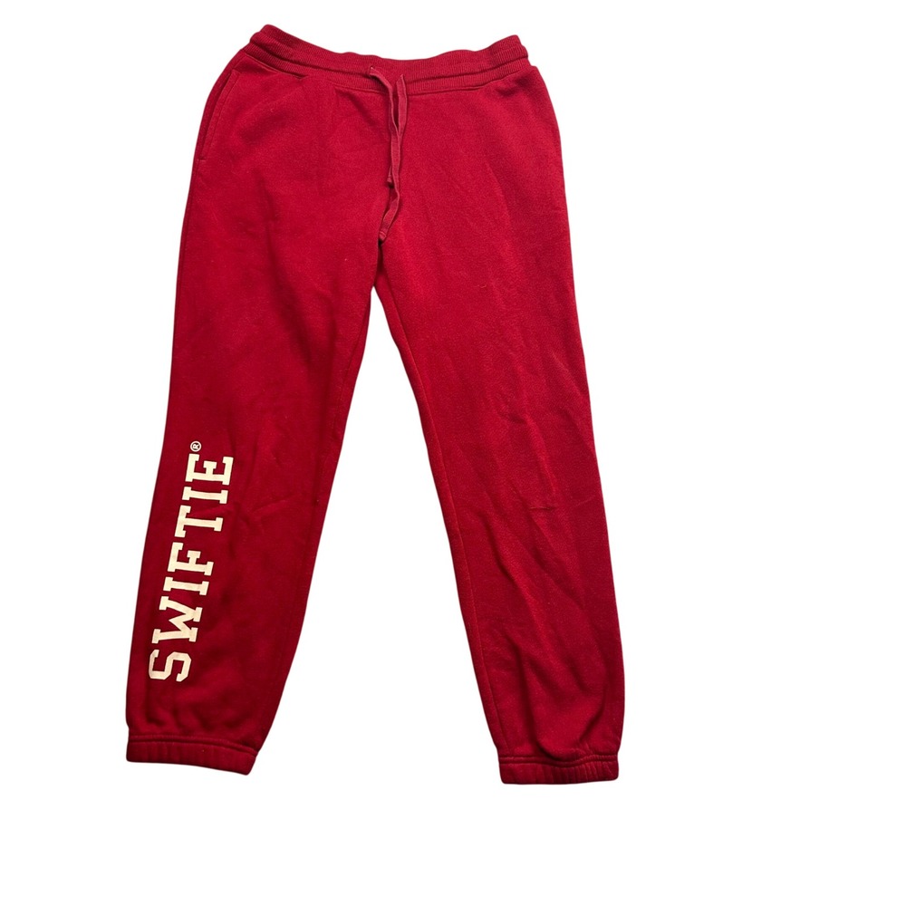 Taylor Swift Sweatpants Women M Red Swiftie Graphic Loungewear Joggers